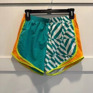 Nike Teal and Orange Women's Athletic Shorts